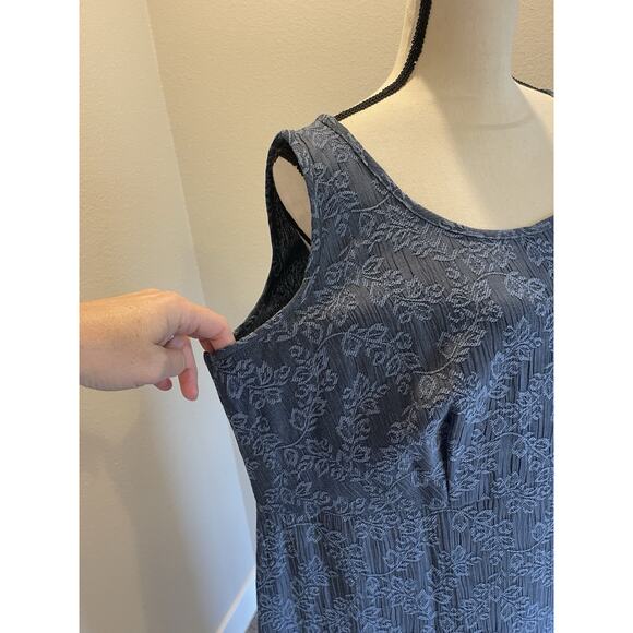 Vintage Connected Y2K Cottage Blue Floral Maxi Dress Sleeveless Size 18W - Picture 3 of 9